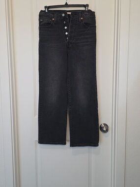 Levi's Ribcage Straight Ankle Black Denim Pants